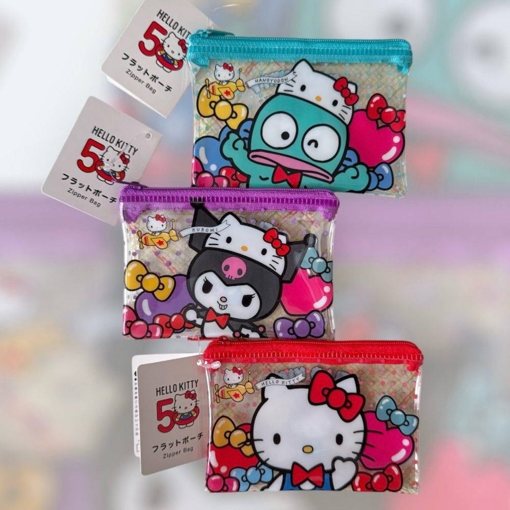 Bundle of Hello Kitty 50th coin purse pouch zipper bag